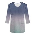 thumbnail image 3 of Cameland Blouse Médicale à Col en V pour Femmes, Extensible, Résistante aux Plis, avec 2 Poches, Confortable, Légère, Manches 3/4, Dégradé, 3 of 3