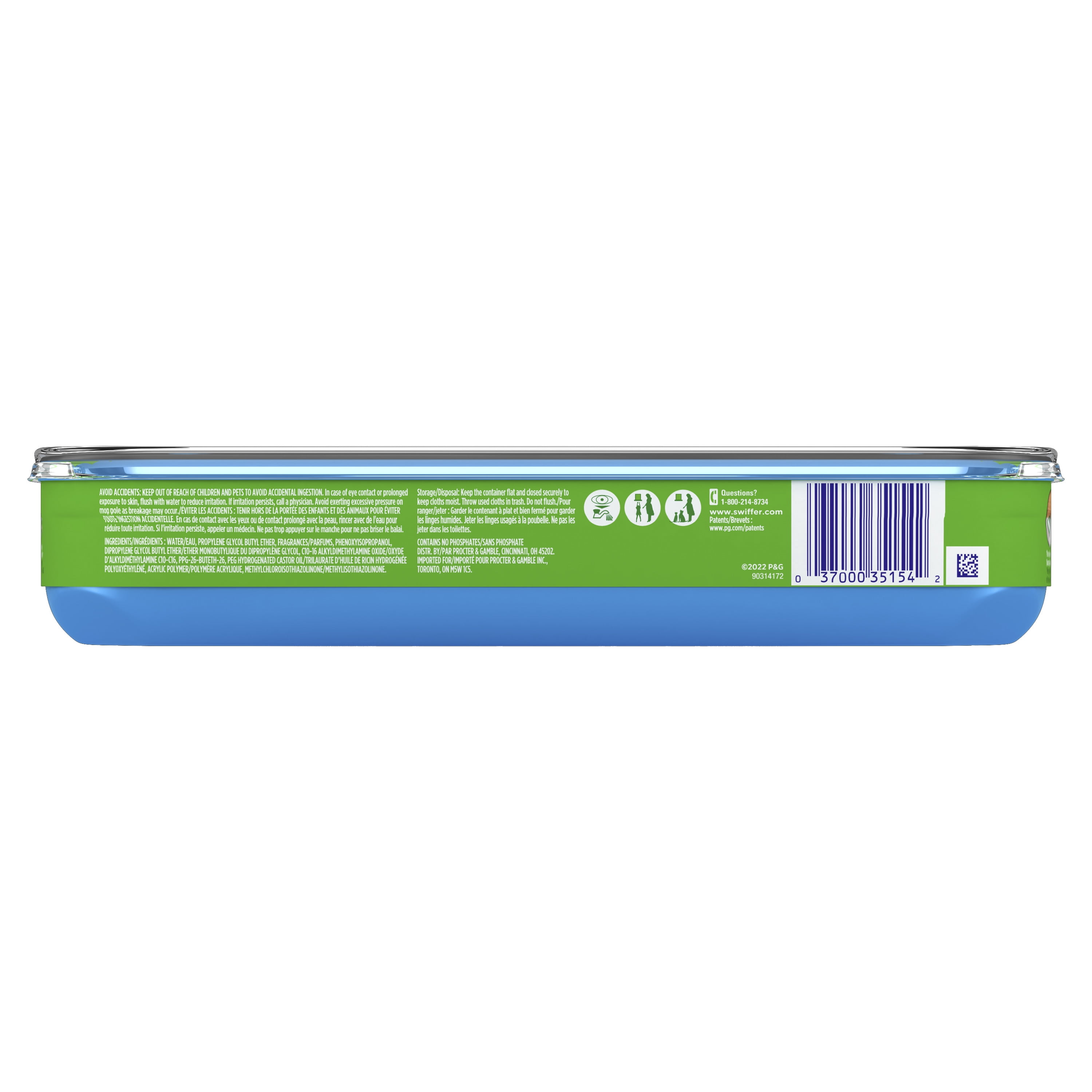 Swiffer Balai + Vadrouille, Linges Humides de Recharge, Nettoyant pour Planchers, Linges de Nettoyage, Frais, 12 Unités