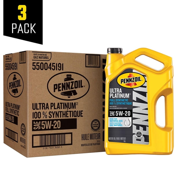 Pennzoil Ultra Platinum Full Synthetic 5W-20 Motor Oil, 5 Litre(3