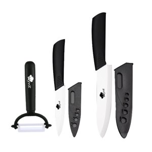 Couteau en céramique classique 2,inclure 5-inch Couteau utilitaire, 4-inch Couteaux de cuisine pour la cuisine de la maison Outil de sciage pour le parage et l'épluchage des fruits