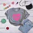 thumbnail image 3 of Womens Kiss Me Script Heart Cute \Relationship Flirting T shirt for Ladies (Dark Heather Grey) - M, 3 of 4