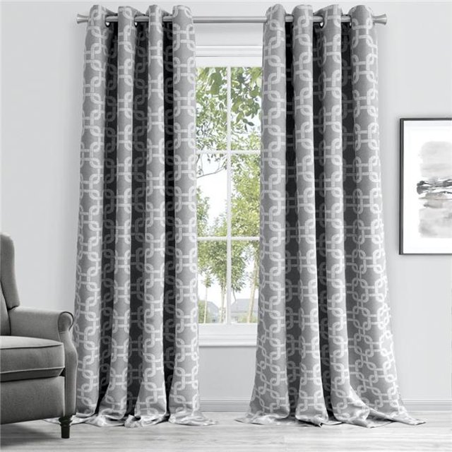HomeRoots 473334 Panneau de Rideau de Fenêtre à Motif Emboîtable Argenté de 84 Po