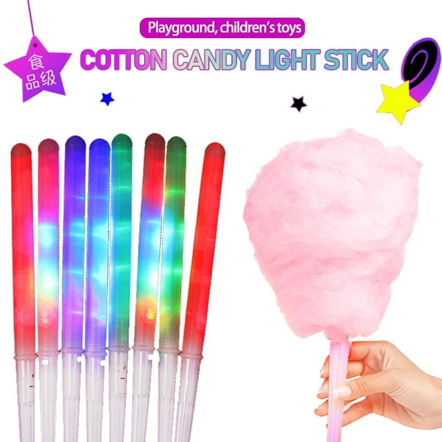 ABPWLY Bâton Lumineux Coloré Réutilisable pour Barbe à Papa, Terrain de Jeu, Fêtes, Festivals, Sécuritaire pour les Enfants, Conception Robuste