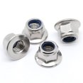 thumbnail image 1 of Mewudecor M10-1.5 Flange Nylon Insert Lock Nuts Flanged Locknuts Din 6926 Stainless Steel 18-8 (304) Bright Finish 5 Pcs, 1 of 1