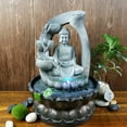 thumbnail image 3 of Resin Tabletop Fountain, Lightweight Buddha Statue Water Fountain Desktop Fountain, Tabletop For Home Table Office EU Plug 220V, 3 of 8