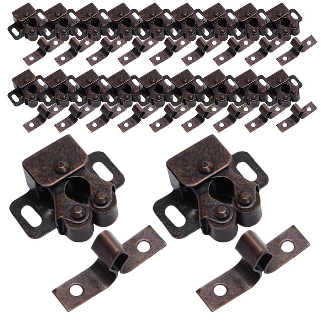 20pcs Screen Door Rollers Replacement Double Roller Catch for Cupboard Closet Door
