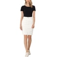 thumbnail image 2 of Unique Bargains Women's Basic Distressed High Waist Ripped Hem Washed Denim Skirt, White, L, 2 of 6