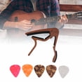 thumbnail image 4 of Guitar Capo, Firm Locking Quick Release Capos Accessory Portable With 5Pcs Pick For Playing Dark Wood Colour,Light Wood Colour,Black, 4 of 8
