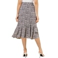 thumbnail image 3 of Unique Bargains Women's Floral Elastic Waist Ruffle High Low Hem Skirts, 3 of 5