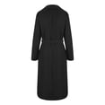 thumbnail image 4 of WRKEKC Women's Belted Trench Coat Long Length Button Front Solid Color Fall Casual Office Wear Transitional Layer Plus Size Available Black L, 4 of 6