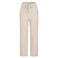 thumbnail image 5 of Yuyuzo Womens Cotton Linen Pants Drawstring High Waisted Lounge Pants Straight Leg Cropped Trousers, 5 of 5