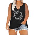 thumbnail image 2 of SMihono Womens Tops Womens Tank Top Women Oversize Summer Women Printed Color Dots V Neck Tank Sleeveless Tee Plus Tops Tank Tops for Women Womens Summer Tops, 2 of 7