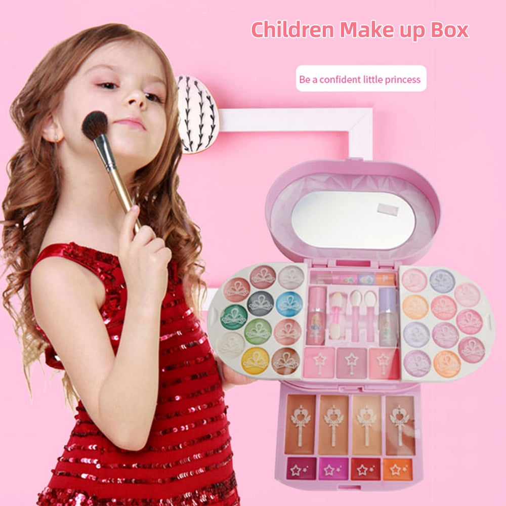 TFixol Real Makeup Palette for Girls Washable Makeup Kit Children's Cosmetics Play Kit Non Toxic Girls Make up Set