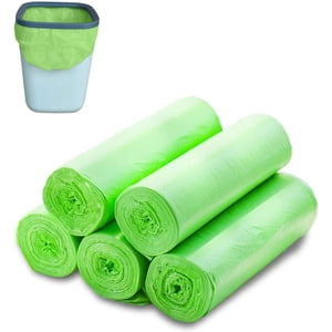 Biodegradable Garbage Bags 13 Gallon,0.98 Mil Thicken Tall Kitchen Trash Bags,Compostable Bags Recycling for Lawn Kitchen,Home,Office,Green,100 Counts