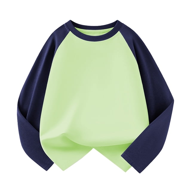 MIASHUI Chandails de Sport à Manches Longues pour Filles et Garçons, Couche de Base en Coton Extensible, Vert Pâle, 2-3 Ans
