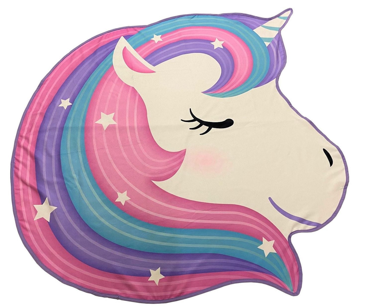 Serviette de Plage Fantaisie en Forme de Licorne 100% Polyester. 147cm x 147cm