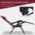 thumbnail image 4 of Outsunny Ensemble de Chaises à Gravité Zéro avec Table Pliante et Plateaux Porte-Gobelet Rouge, 4 of 10
