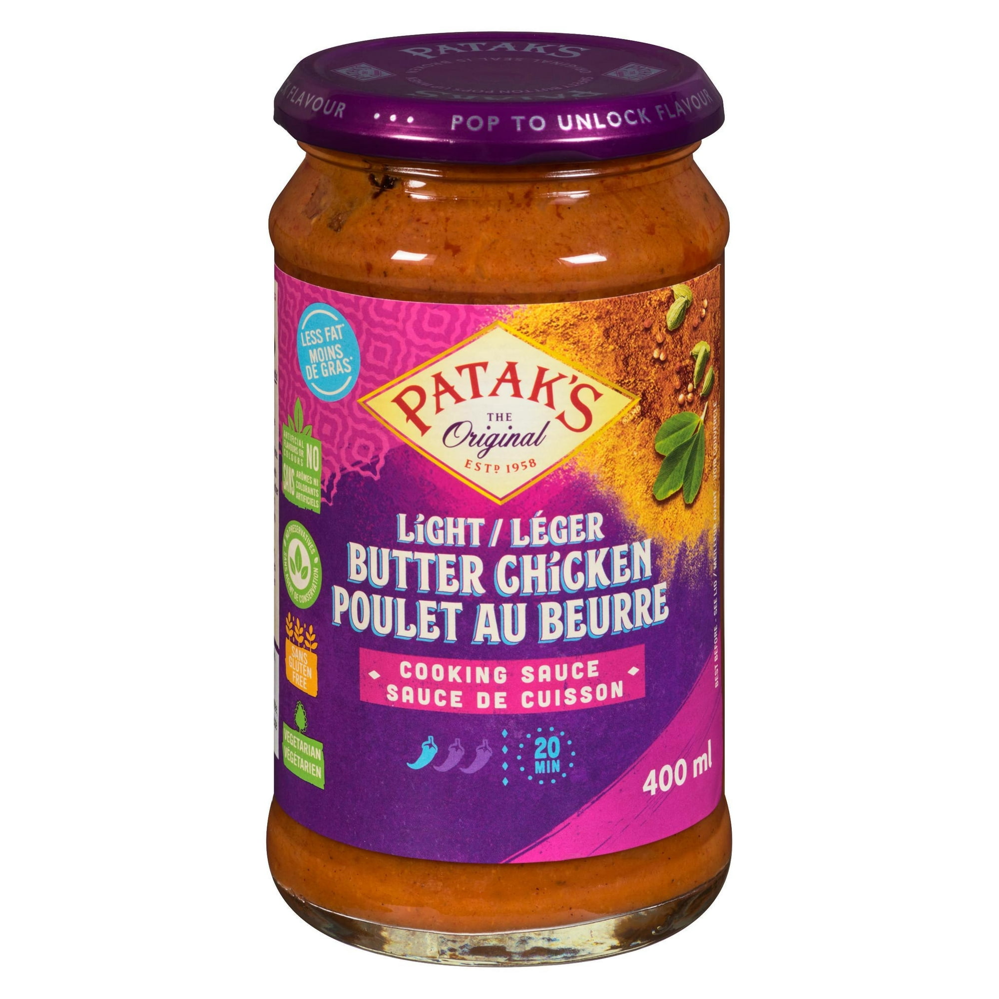 Patak's Sauce de Cuisson Légère pour Poulet au Beurre