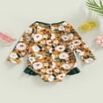 thumbnail image 4 of Toddler Baby Girl Jumpsuit Swimsuit Flower Print Long Sleeve Ruffle Spring Summer Bikini Bathing Suit Green 9-12 Months, 4 of 8