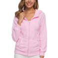 thumbnail image 2 of Innerwin Cardigans à Manches Longues pour Femmes Sweat à Capuche Automne Fermeture Éclair avant Rose 2TG, 2 of 8