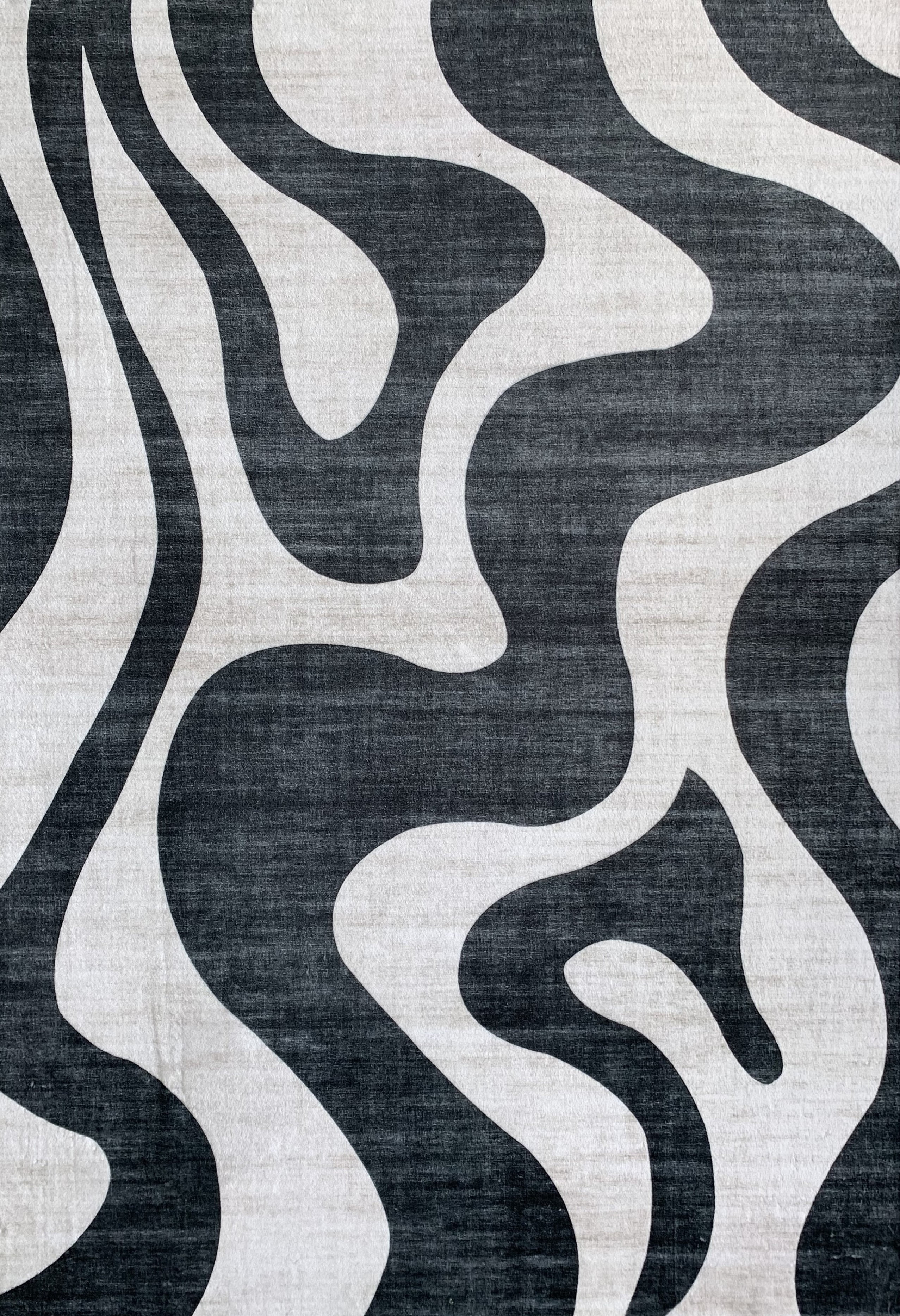 Rug Branch Eclipse Abstract Zebra Print Indoor Area Rug, Black White, Minimalist - Living Room, Bedroom, Dining and Office