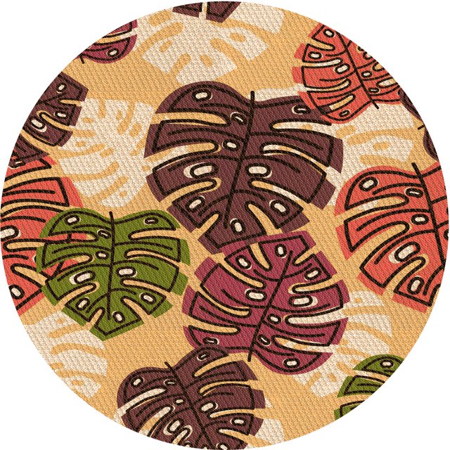 Ahgly Company Tapis d'Intérieur Ronds Transitionnels Orange Lavables à la Machine, 6 Pieds Rond