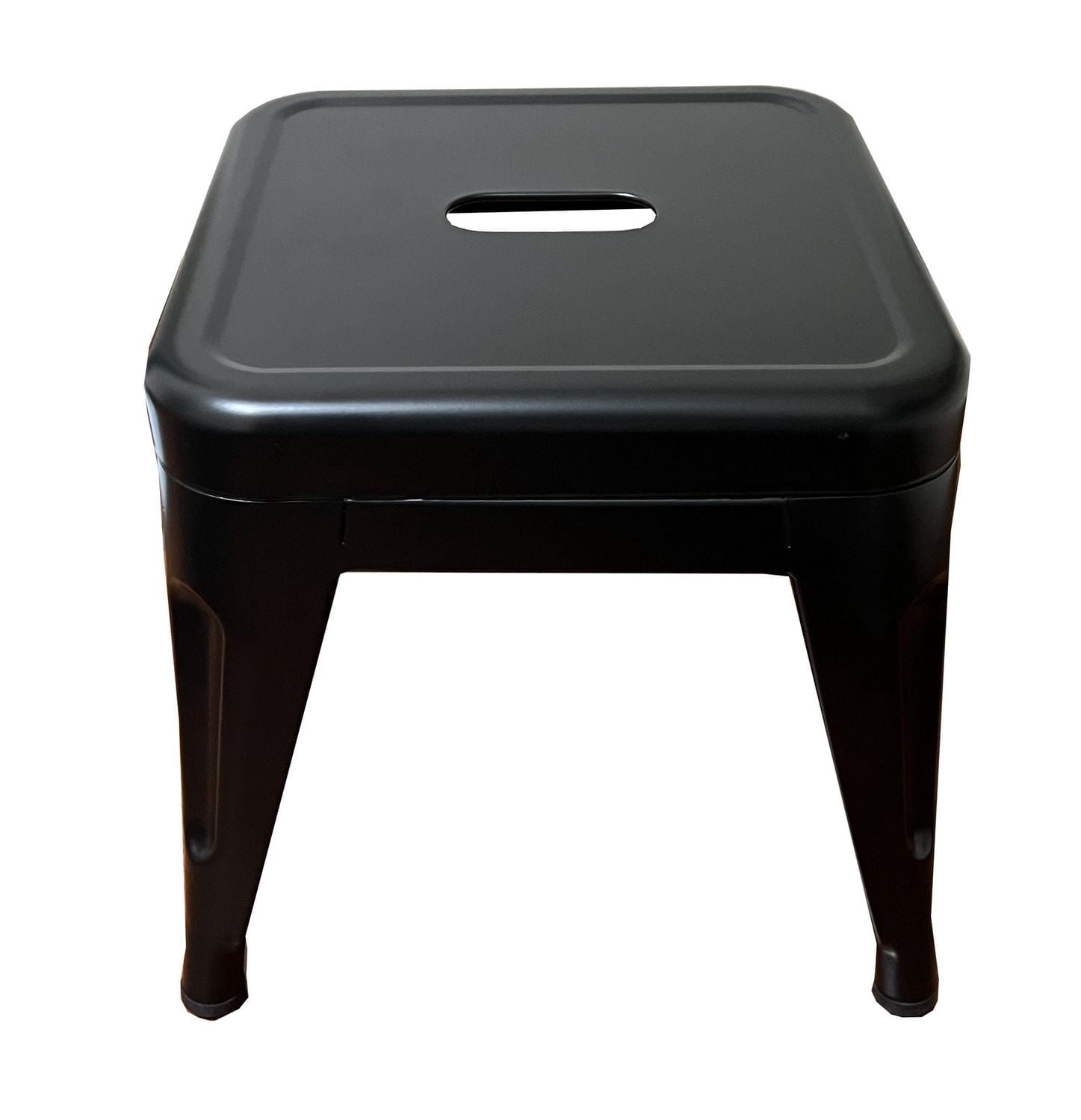 Homeworks 12" Black Metal Stool – Backless, 1-Pack, Indoor/Outdoor Use