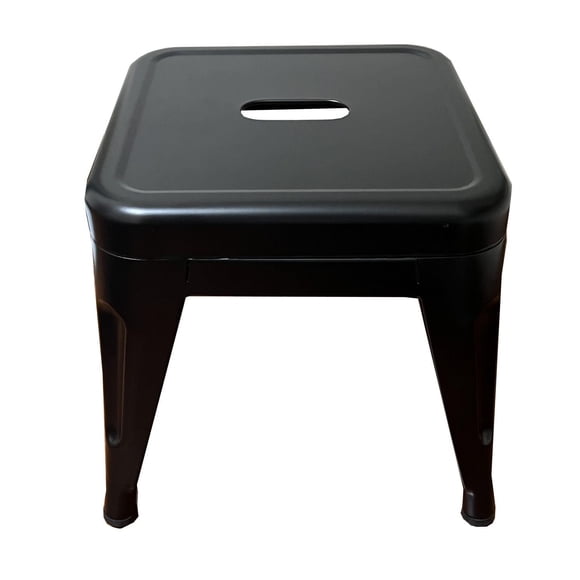 Homeworks 12" Black Metal Stool, Backless, 1-Pack – Indoor/Outdoor Utility Seating