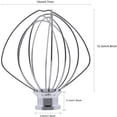 thumbnail image 2 of QUTETN K45WW Fouet à 6 Fils Compatible avec KitchenAid Batteur sur Socle à Tête Inclinable K45 K45SS KSM90 KSM95 – Acier Inoxydable, 2 of 5