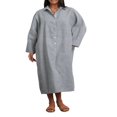 thumbnail image 1 of Robe Chemise pour Femmes à Manches Longues et Col Rabattu à Rayures, 1 of 9