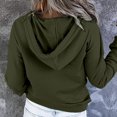 thumbnail image 4 of Timegard Hoodies for Women Button Long Sleeve Sweatshirts Pullover Fall Winter Loose Top with Pocket, 4 of 6