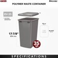 thumbnail image 2 of Rev-A-Shelf 35 Qt Under Sink Trash Can Replacement, Plastic, Black, RV-35-18-52, 2 of 7