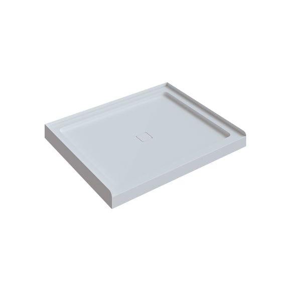 A&E Bath and Shower Pebble 36X48 Shower Base In White Polished Finish With Center Drain