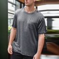thumbnail image 2 of Kcodviy Men's Back Shoulder Shirt Transfer Paper for T Shirts Recovery Can Tear Short Men T Shirts Designer Slim Fit Sleeve Full Open Side Custom T Shirts Button Dialysis Chemotherapy Clothing, 2 of 6