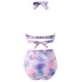 thumbnail image 4 of EGNMCR Bikini Set Women Vintage Swimsuit Two Piece Retro Halter Ruched High Waist Print Bikini Set, 4 of 8