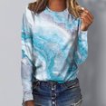 thumbnail image 2 of CEHVOM Femmes Dames Col Rond Hauts Amples T-Shirts Décontractés à Imprimé Blouse à Manches Longues Liquidation, 2 of 5