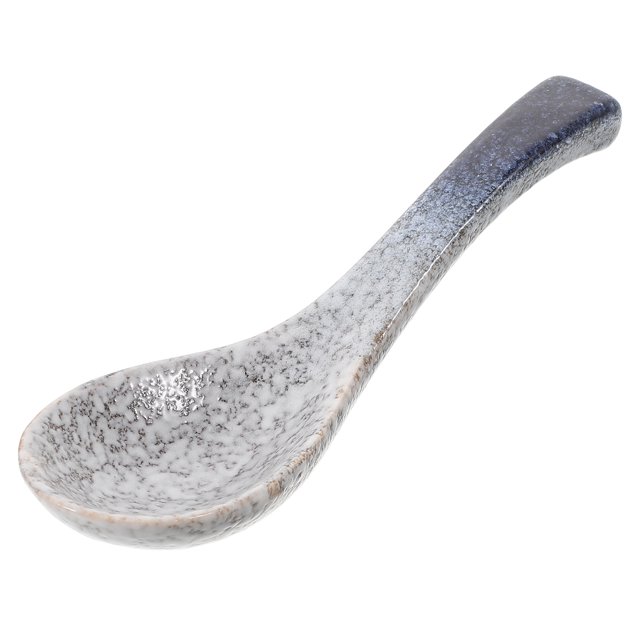 Ceramic Asian Soup Spoons Elegant Japanese Style Porcelain Soup Spoons Retro Porcelain Dinner Spoon For Ramen Rice Noodles Rice Cereal