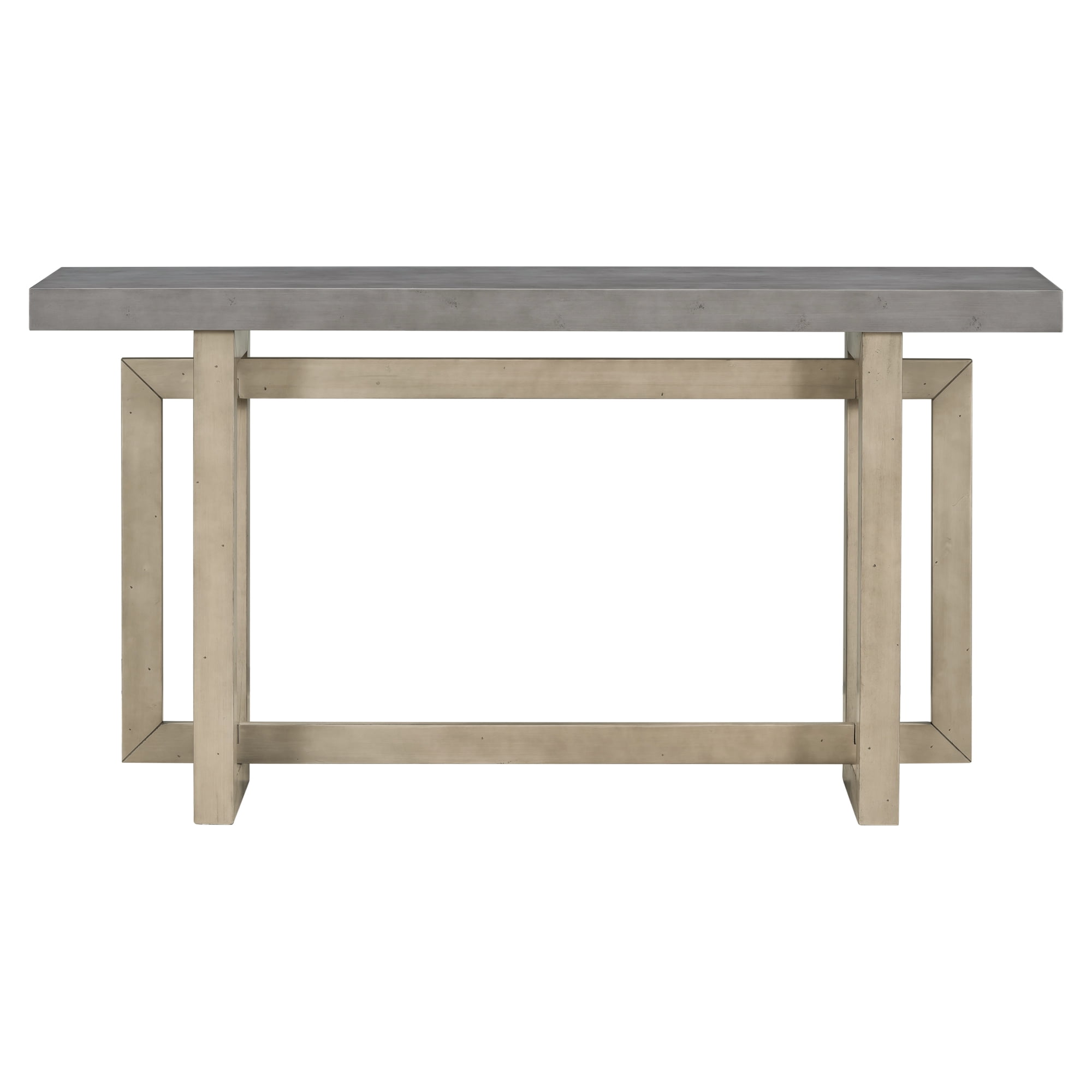 Noble House Table d'Entrée Peinte 59,1 Pouces, Console Design Triple Rectangle en Placage de Pin avec Pieds en Pin Épais, Extra Long, Gris