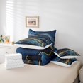 thumbnail image 5 of YST 7 Pcs Comforter Set Full Size, Dark Blue Marble Bed In A Bag With Flat Sheet And Fitted Sheet For Kids Adults, Golden Glitter Stone Pattern Fluid Bedding Set With Pillowcases & Shams, 5 of 5