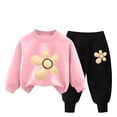thumbnail image 2 of Pisexur Ensemble de Vêtements d'Automne et d'Hiver pour Bébés Filles Garçons 2 Pcs Mode Décontractée Imprimé Floral Manches Longues Col Rond Chandails en Molleton et Pantalons Ensemble de Survêtement pour Filles Garçons 3-8 Ans, 2 of 4