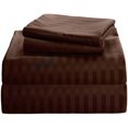 thumbnail image 1 of 1100 Thread Count 100% Egyptian Cotton 3-Piece Fitted Sheet ( 1 Fitted Sheet + 2 Pillow Covers) 27 Inches Deep Pocket Size Stripe Pattern, 1 of 5