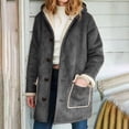 thumbnail image 1 of LOVZFMLL Jackets for Women Winter Warm Composite Button Hooded Jacket Outwear Solid Color Coat, 1 of 6