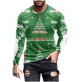thumbnail image 1 of Funicet T-Shirts à Manches Longues pour Hommes, T-Shirt Décontracté à Col Rond Imprimé, T-Shirt Blouse, TTTG, 1 of 5