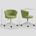 thumbnail image 3 of Vinsetto Fluffy Office Chair with Adjustable Height, Armless, Light Green, 3 of 10