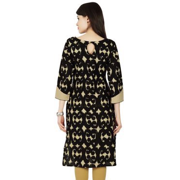 Kurta Abstraite Bollywood Créateur Femmes Kurti Ethnique Tunique en Coton Robe