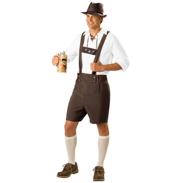 Ediodpoh Germany Oktoberfest Bavarian Men's Suit Traditional Lederhosen Outfit for Halloween Party Festive Events Men's Casual Sets Brown XXL