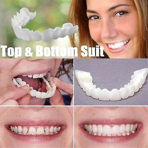 High Quality Denture Instant Smile Comfort Fit Flex Cosmetic Teeth - Upper & Lower Cosmetic Veneer_Special Gift
