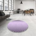 thumbnail image 4 of Ahgly Company Tapis d'Intérieur Ronds Lavables à la Machine, Style Transitionnel, Fleur Violette Violette, Tapis de Zone, 6 Pieds Rond, 4 of 7