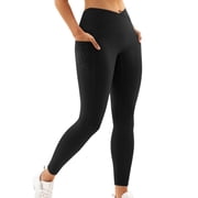 Timegard Yoga Leggings for Women High Waisted Crisscross Comfy Skinny Workout Gym Pants with Pockets