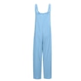thumbnail image 4 of PEZHADA Combinaison Décontractée Sans Manches Ajustable pour Femme, Barboteuse à Pantalon Long Extensible avec Poches, Bleu Pâle, Petit, 4 of 6